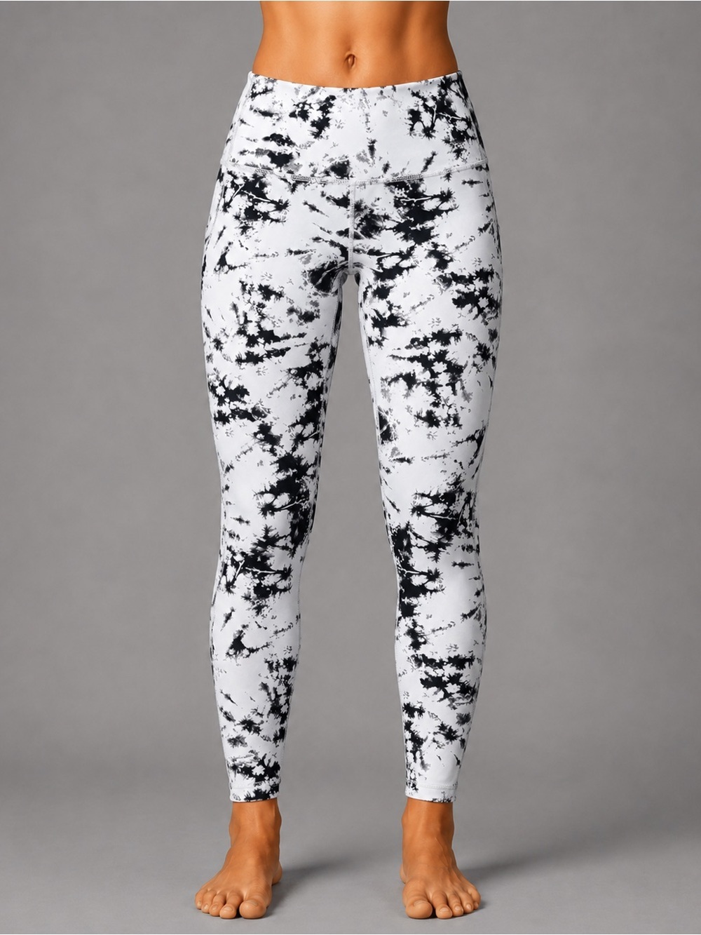 IVL Collective Hydrasculpt Marble Leggings Black White Tie Dye Size 6